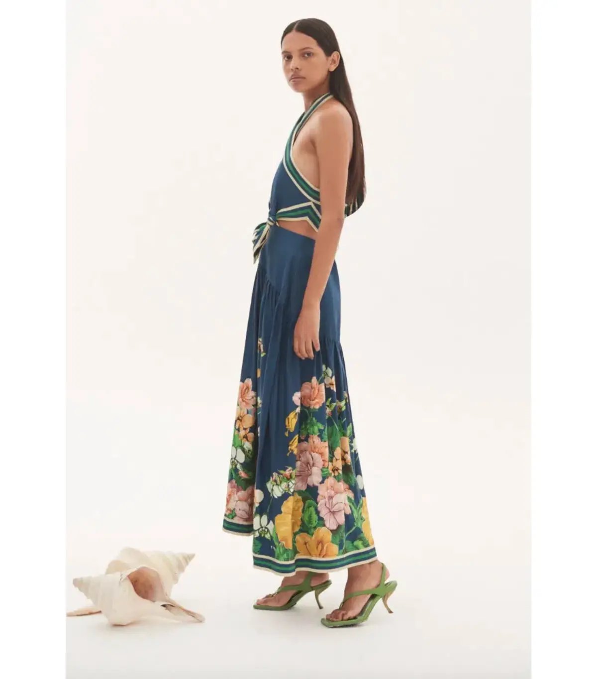 Alemais Lyla Halter Midi Dress Blue Size AU 12 photo 4