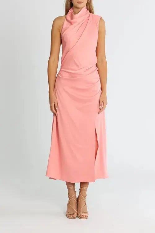 Misha Robbia Satin Dress Pink Size 8 photo 7