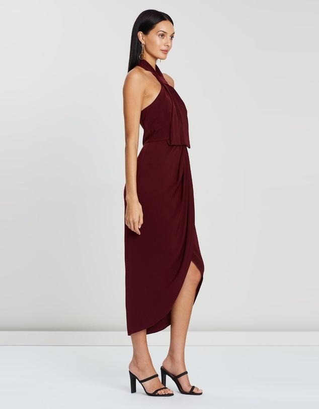 Shona Joy Knot Dress  Burgundy Size 8 photo 3