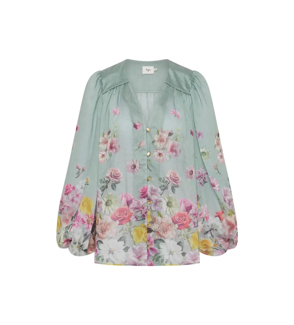Aje Dreamscape Blouse Mist Collage Floral photo 5