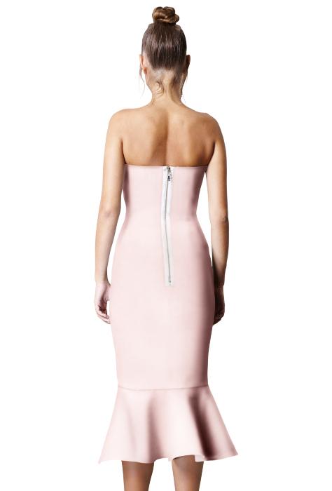 By Johnny Raffia Drop Flair Dress Pink Size 8 photo 3