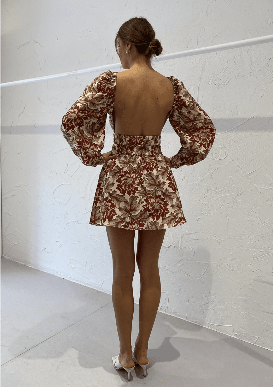 Sir The Label Valetta Open Back Top and Skirt Set Floral Print Size 1 | AU 8 photo 4