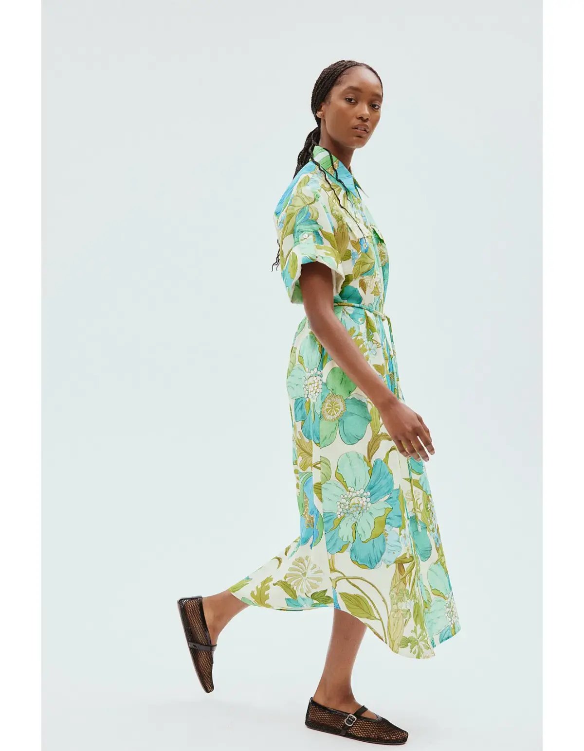 Alemais Janis Shirt Midi Dress Floral AU12 photo 2