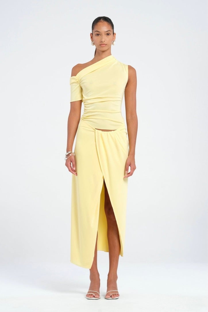 Benni Cleo One Shoulder Maxi Dress - Butter photo 2