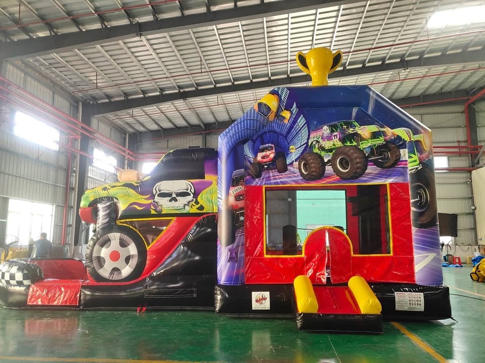 Hire - 3d Monster truck jumping castle dry or waterslide photo 4