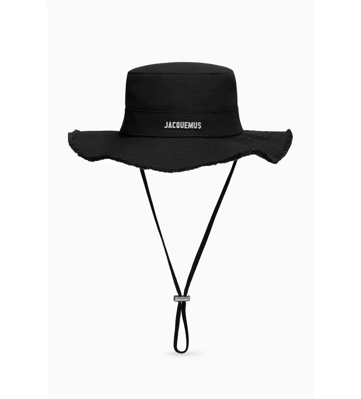 Jacquemus Le Bob Artichaut Frayed Expedition Hat in Cotton Black photo 2