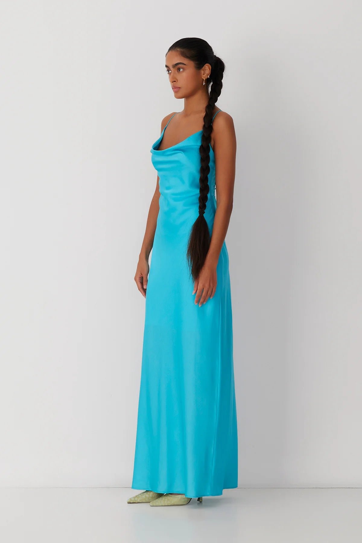 THE WOLF GANG LAS LOLAS MAXI DRESS - AQUA photo 6
