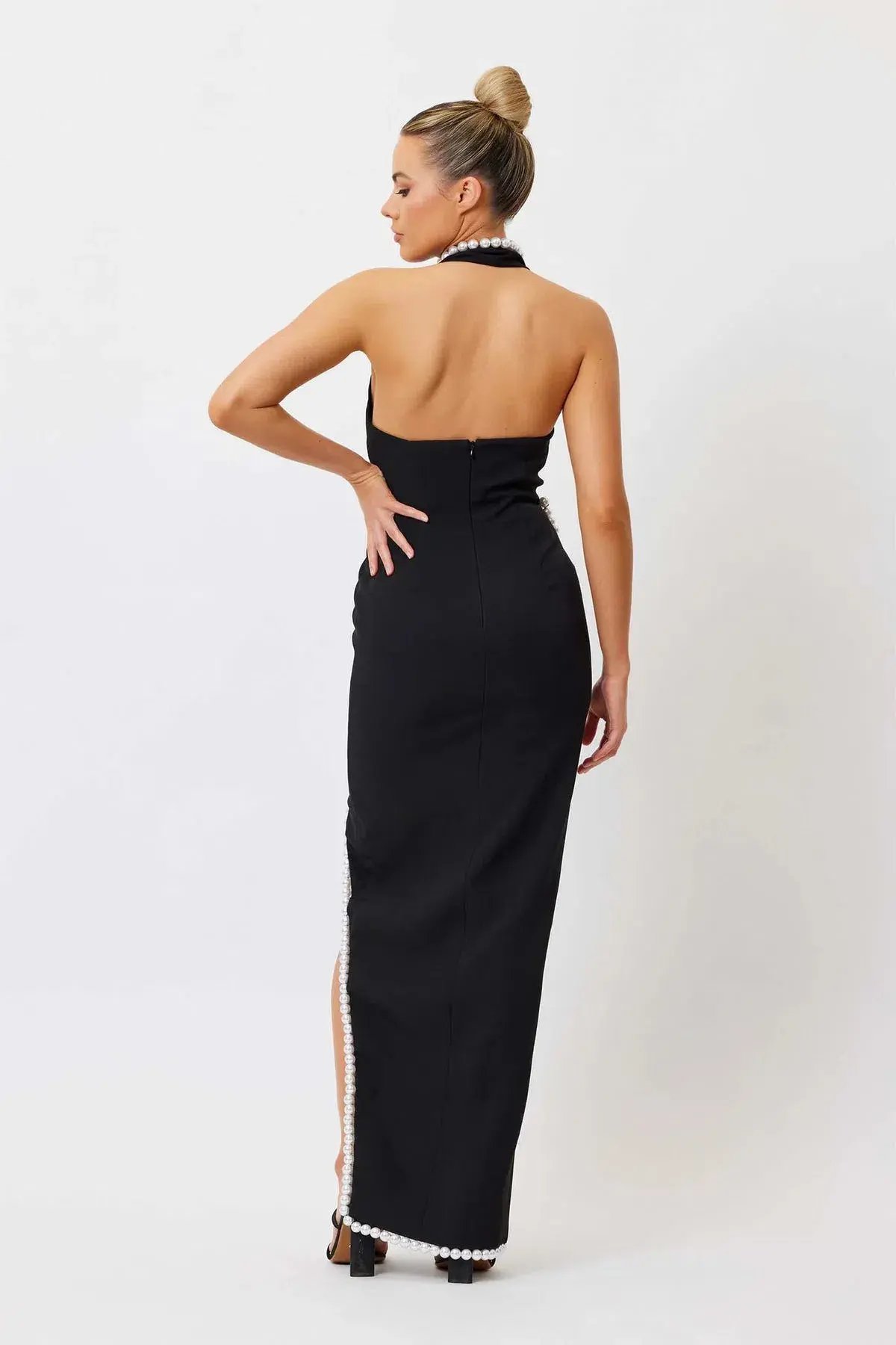 Bianca & Bridgett Laura Pearl Dress Black Size 6 photo 2