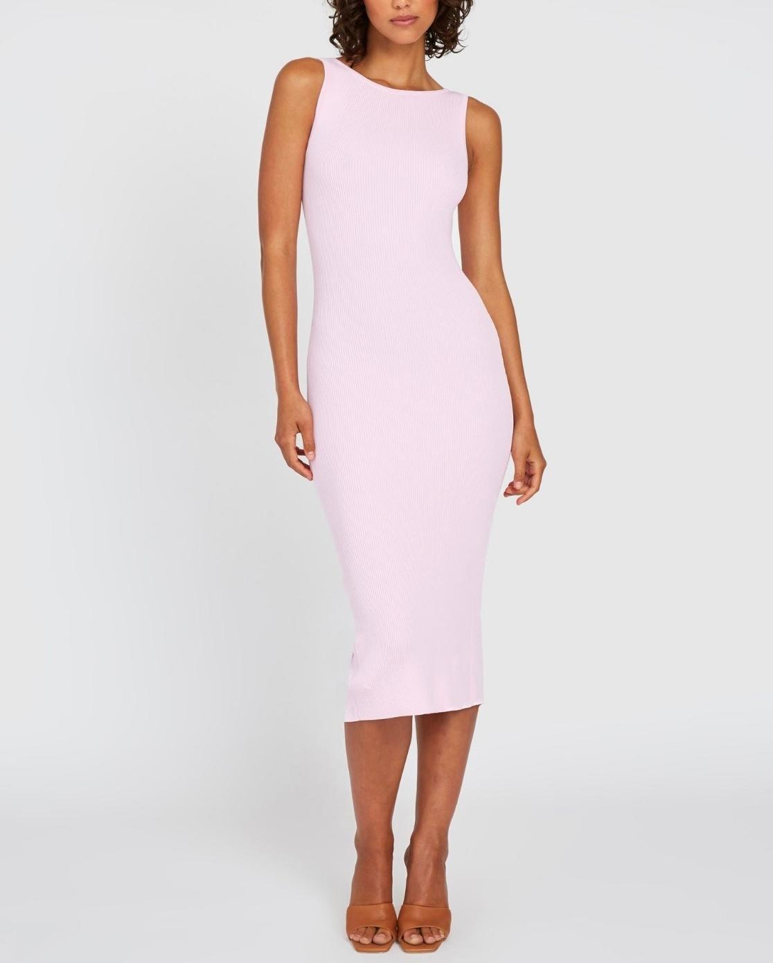 BY JOHNNY. - Alice Split Knit Dress - Light Pink photo 3