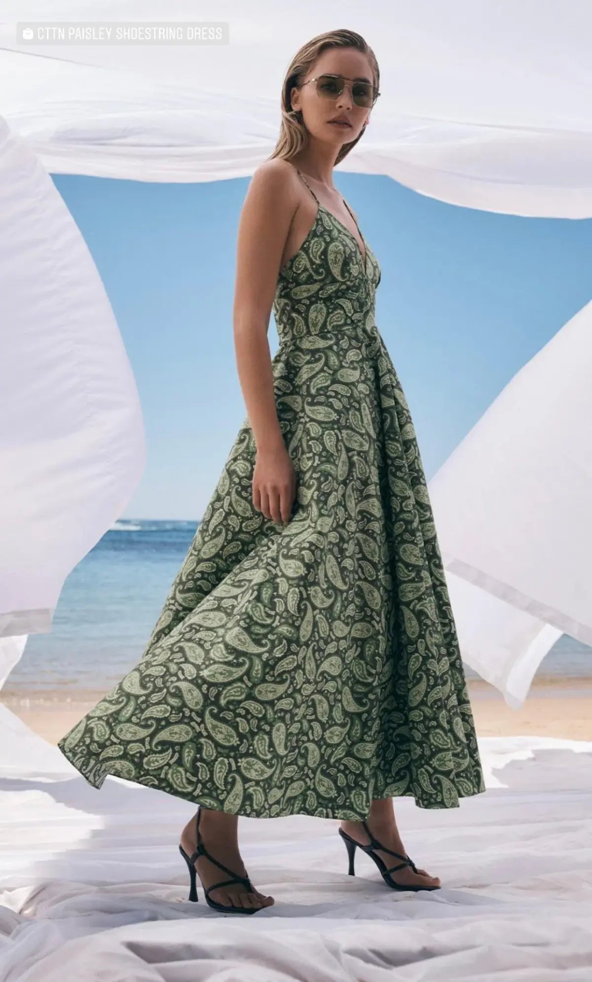 Scanlan Theodore Cttn Paisley Shoestring Dress Print Size 8 photo 3