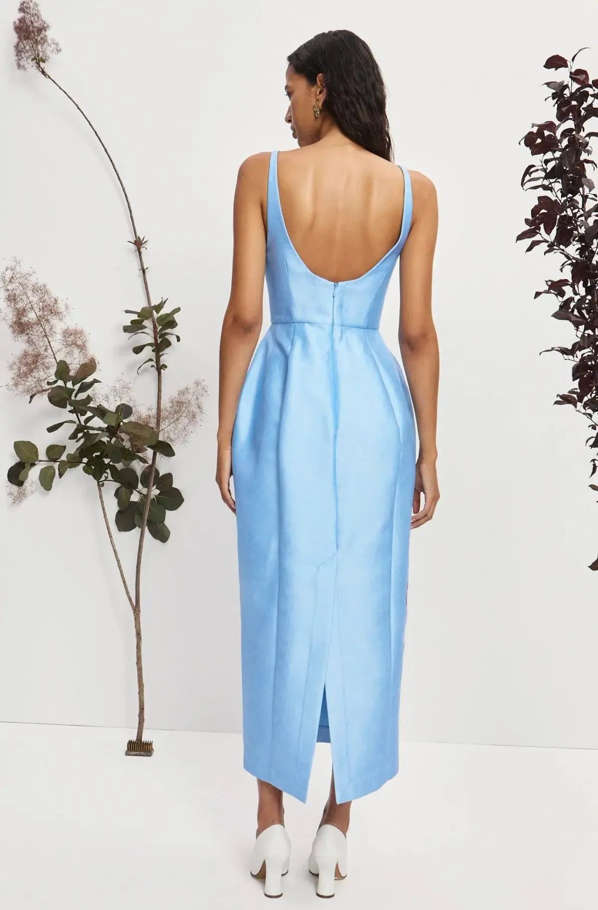 Alemais Donata Taffeta Gown Blue Print Size 8 photo 2