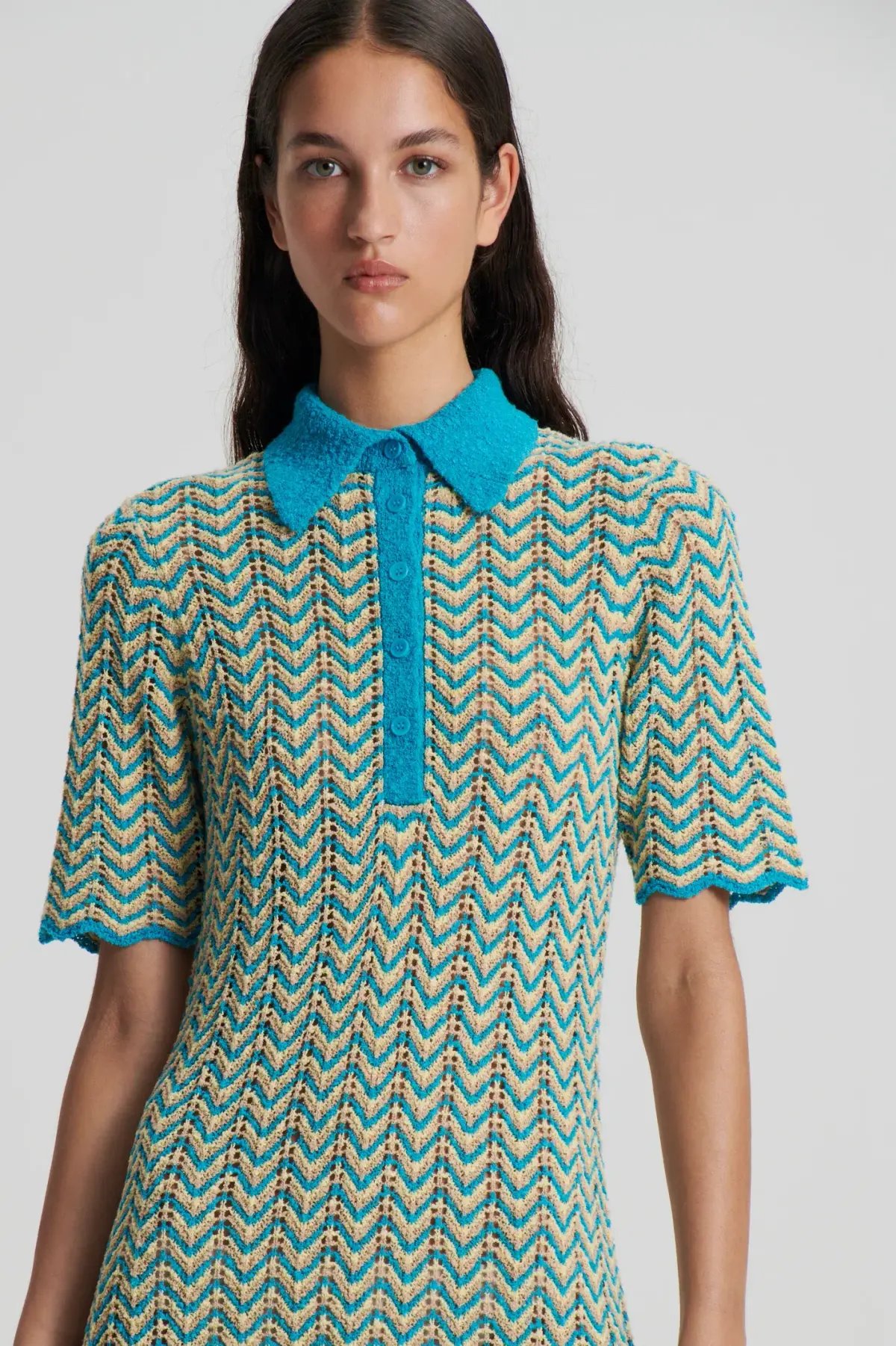Scanlan Theodore Knit Shirt Dress Turquoise Size XS/ AU 6 photo 5