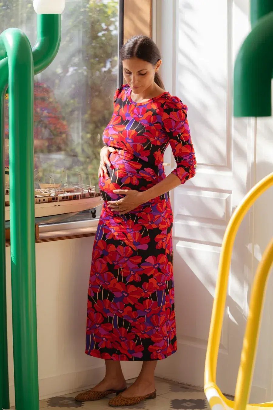 Paloma Wool Thelma Flower Power Pregnancy Dress Multi Floral Size 10 photo 3