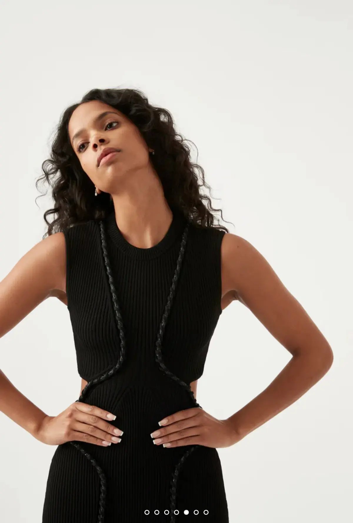 Aje Arp Cut Out Knit Midi Dress Black Size 6 photo 3