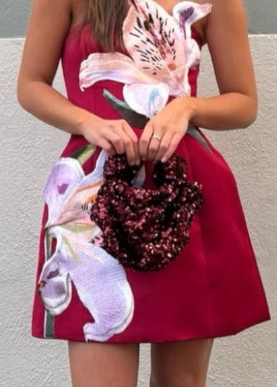 Mimco Aura Grab Bag, Burgundy Multi photo 3