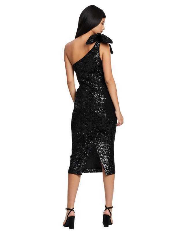 By Johnny Astrid Shine Tied-Up Midi black size 6 photo 2