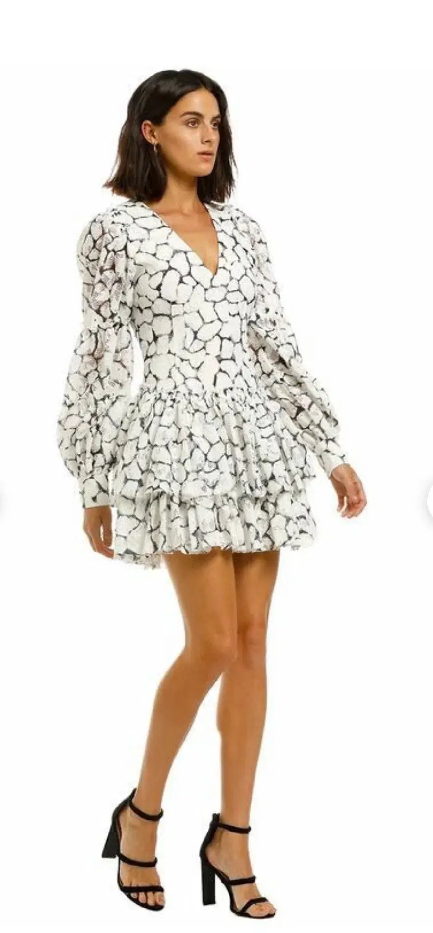 Aje Rebellion Lace Mini Dress Print Size 6 photo 5