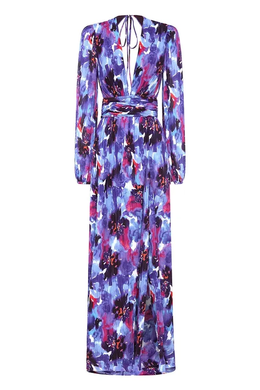 Rebecca Vallance Purple Rain Gown Print Size 10 photo 5