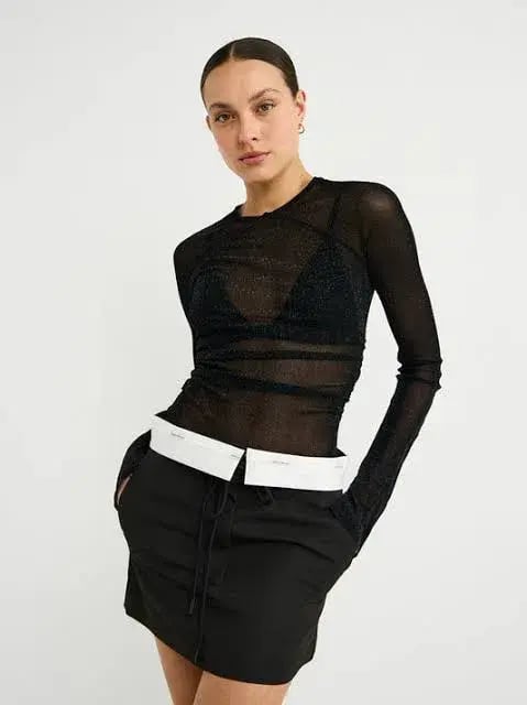 Camilla and Marc Marcello Sheer Top Black Size 10 AU photo 4