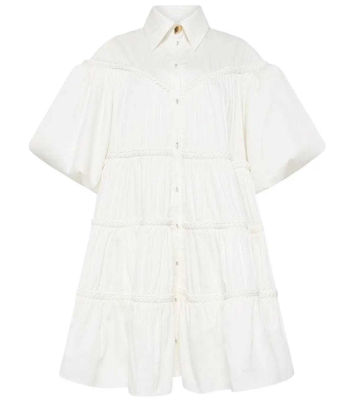 Aje Casabianca Puff Sleeve Shirt Smock Dress White Size 4 photo 5