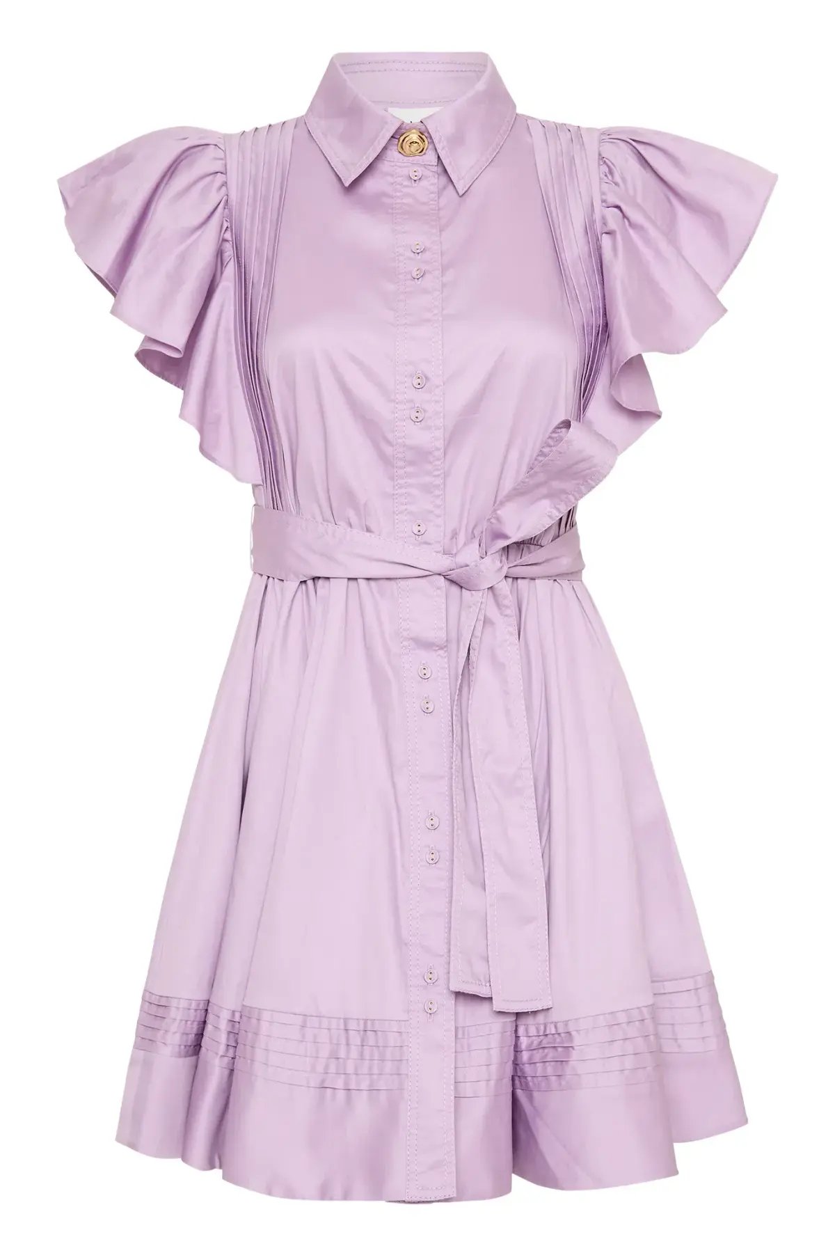 Aje Kindred Frill Mini Dress Lilac Size 10 photo 4