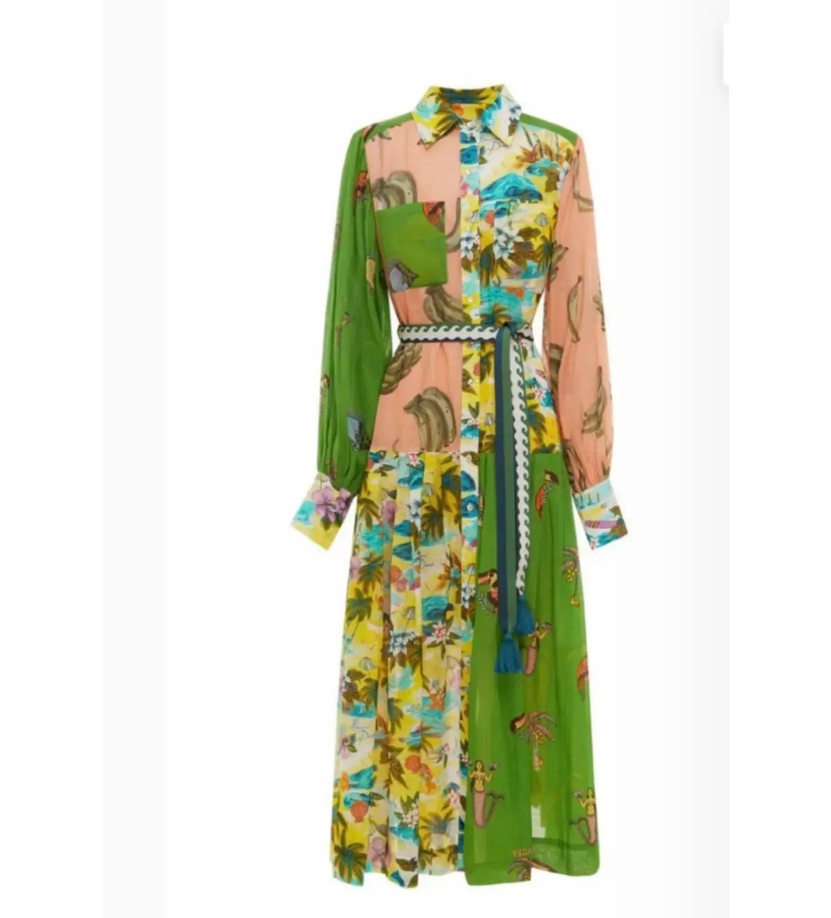 Alemais Holiday Patchwork Shirtdress Multi Size AU 14 photo 4