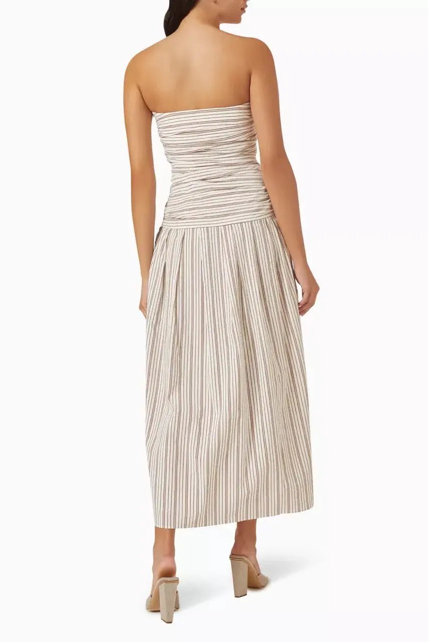 Anna Quan Isadora Strapless Maxi Dress Tobacco Stripe Size AU 6 photo 7