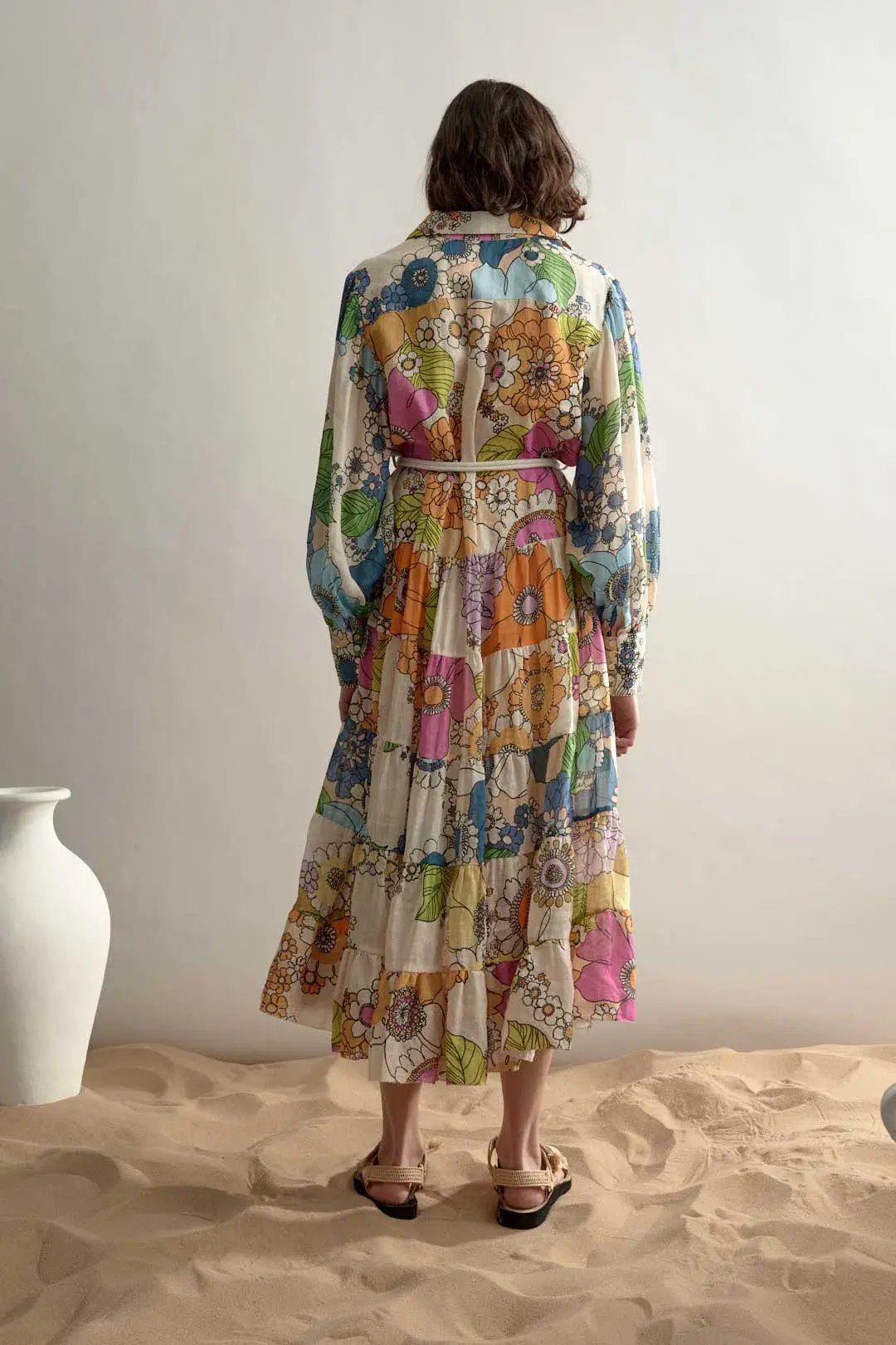 Alemais Farrah Tiered Shirt Dress Print Size 14 photo 3