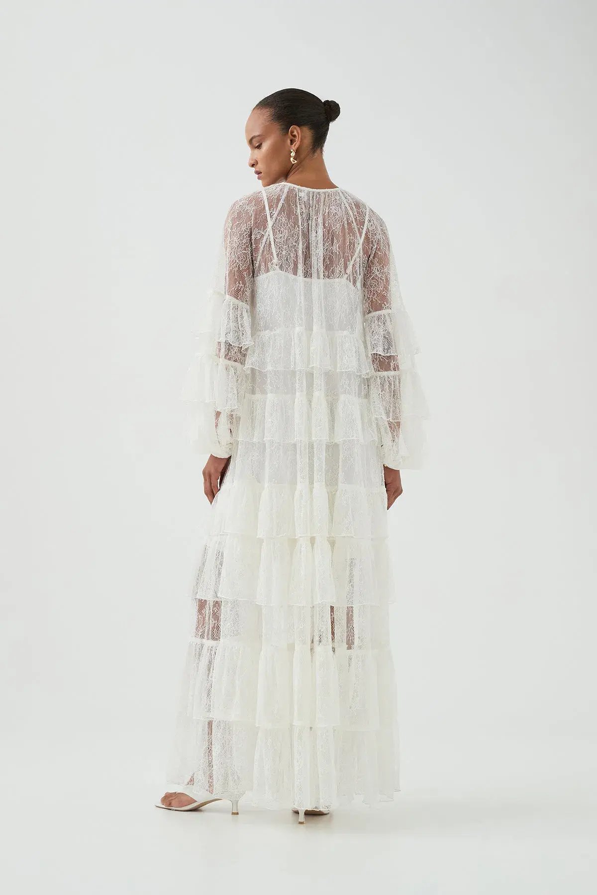 Aje Primrose Lace Maxi Dress White Size AU 4 photo 4
