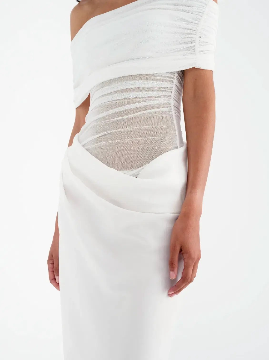 Benni Nico Off Shoulder Maxi Dress White Size S / AU 8 photo 2