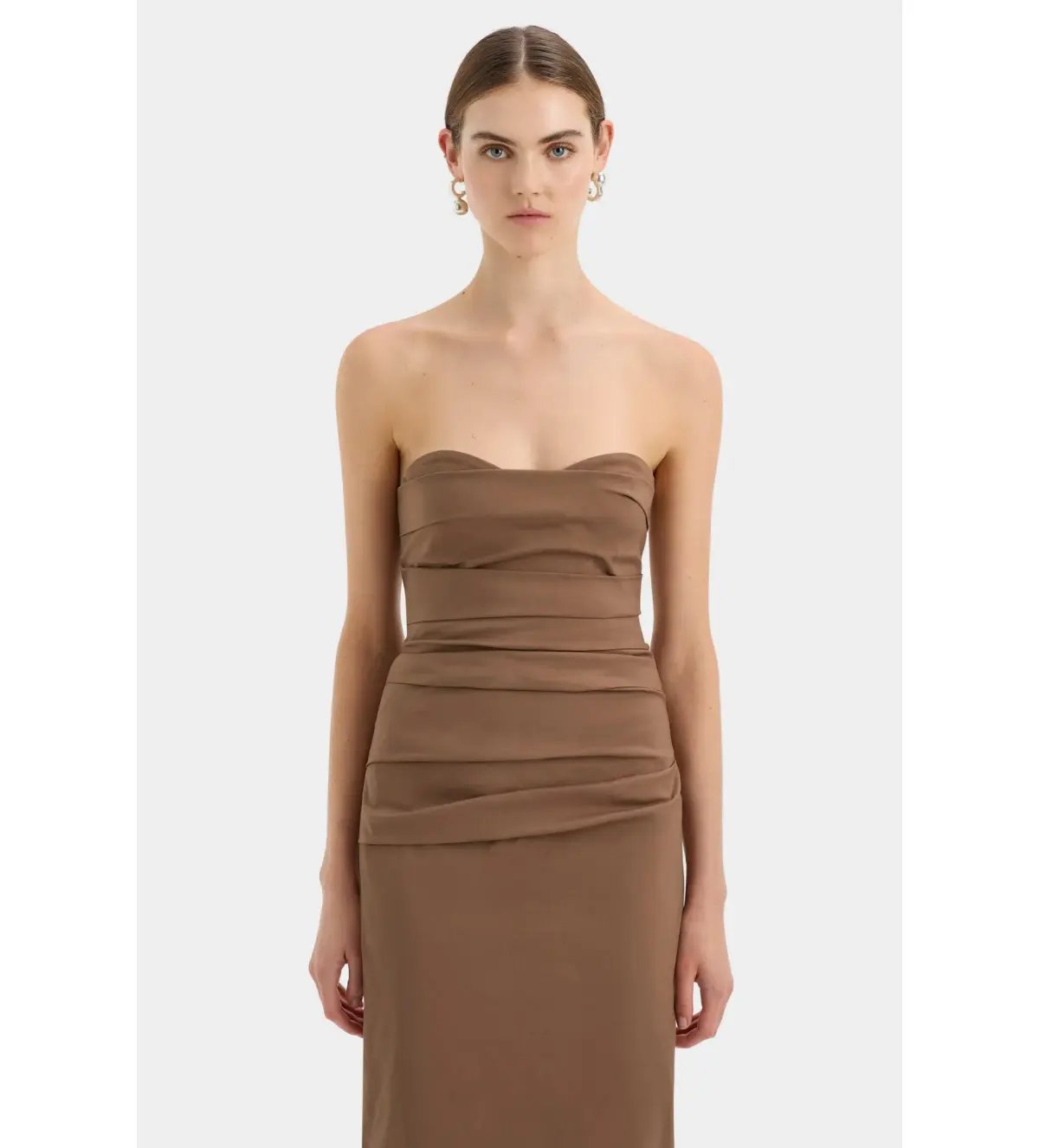 Sir the label Alba Strapless Gown in Mocha Size AU 4 photo 3