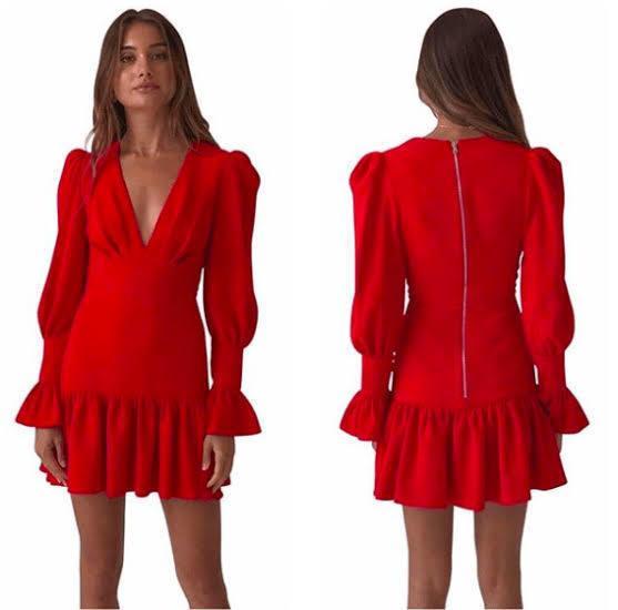 by Johnny anna v tulip sleeve dress size 6 photo 3