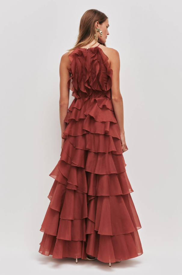 Aje Cleo Gown Rust photo 2