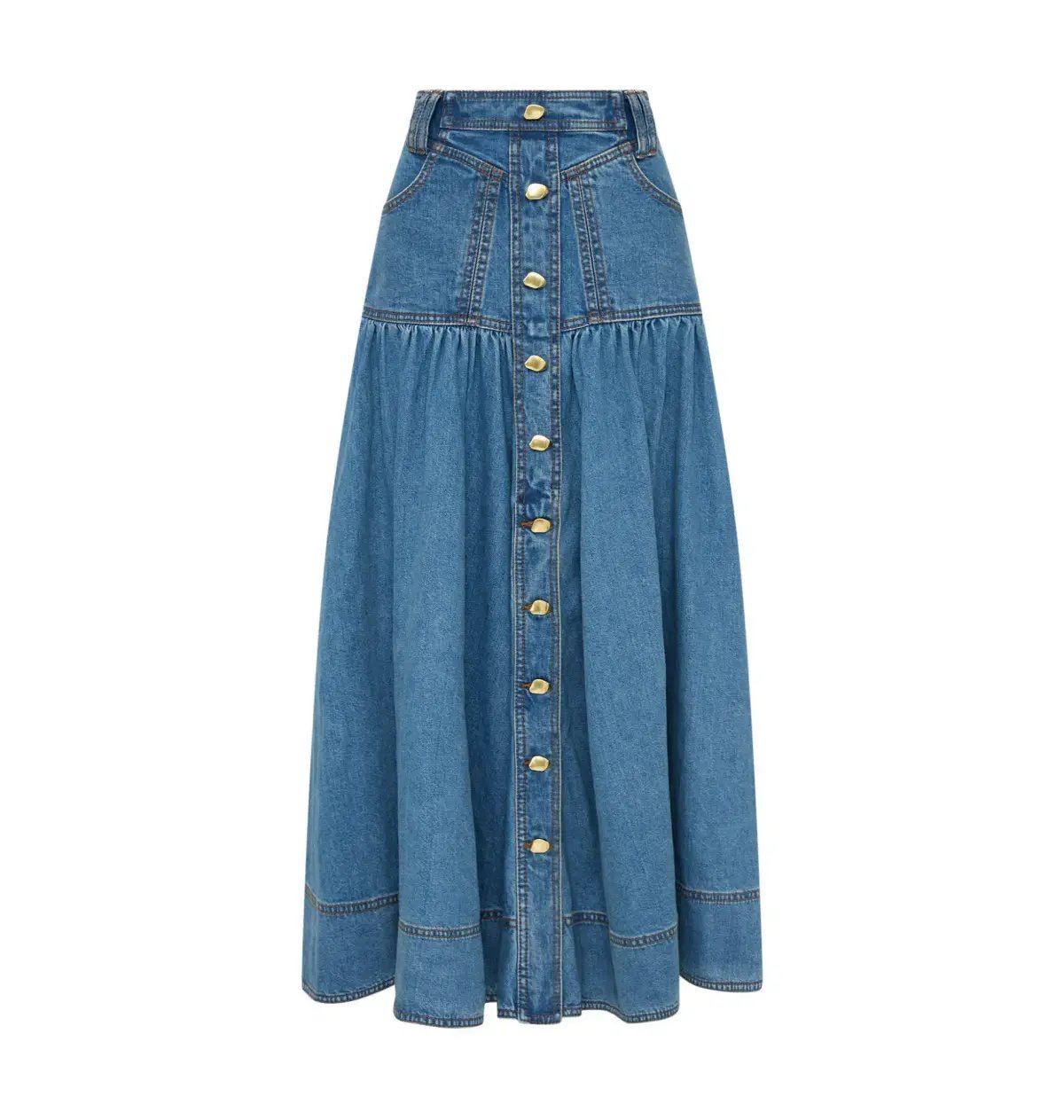 Aje Belmond Denim Midi Skirt 90's Wash Size AU 4 photo 6