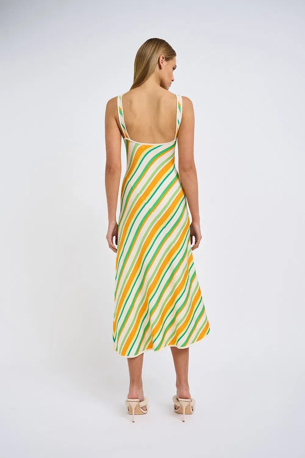 By Johnny Verona Stripe Knit Dress Yellow Stripe Size 6 photo 6