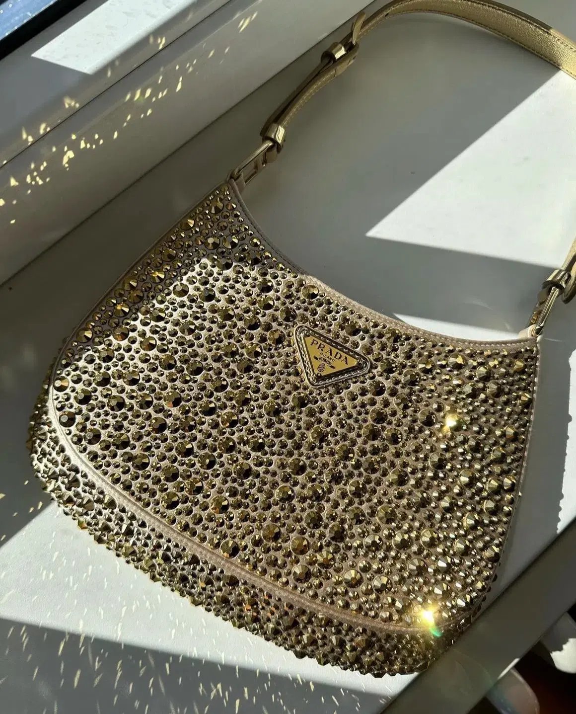 Prada Cleo Crystal Gold Bag photo 5