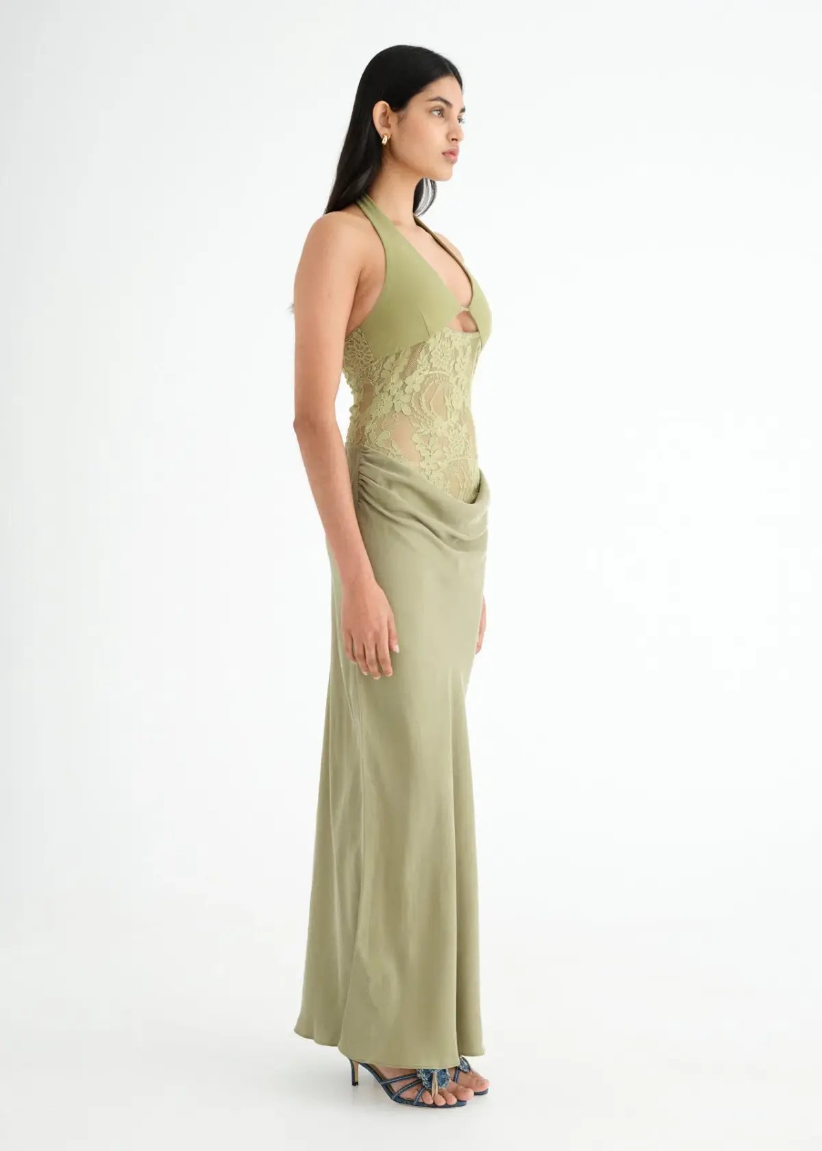 Benni Miko Maxi Dress Pear Size 8 photo 2