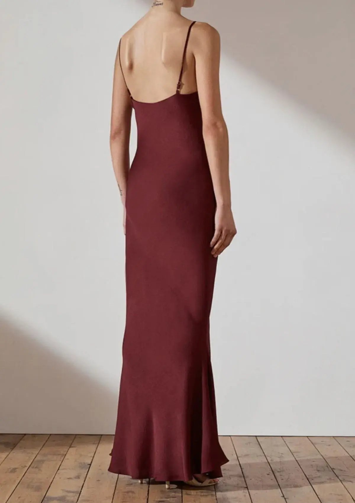 Shona Joy Luxe Bias Cowl Slip Dress Garnet Size 16 photo 3