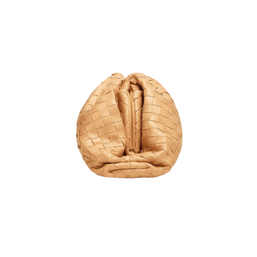 Bottega Veneta Intrecciato-leather Pouch Clutch (almond) photo 3