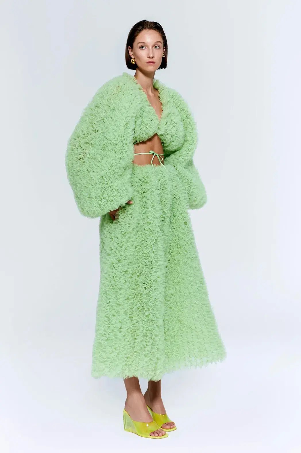 Selezza London Mercy Cardigan and Vesper Midi Skirt Set Green Size S/AU 8 photo 2