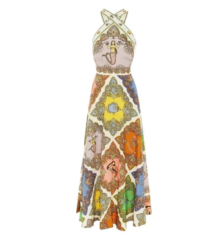 Alemais Trippy Troppo Halter Midi Dress Multi Size 12 photo 5