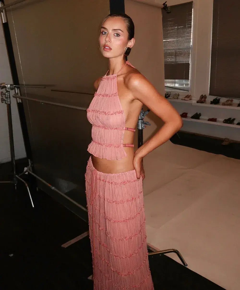 Arcina Ori Juliette Halter and Skirt Set in Peach Size 8 photo 4