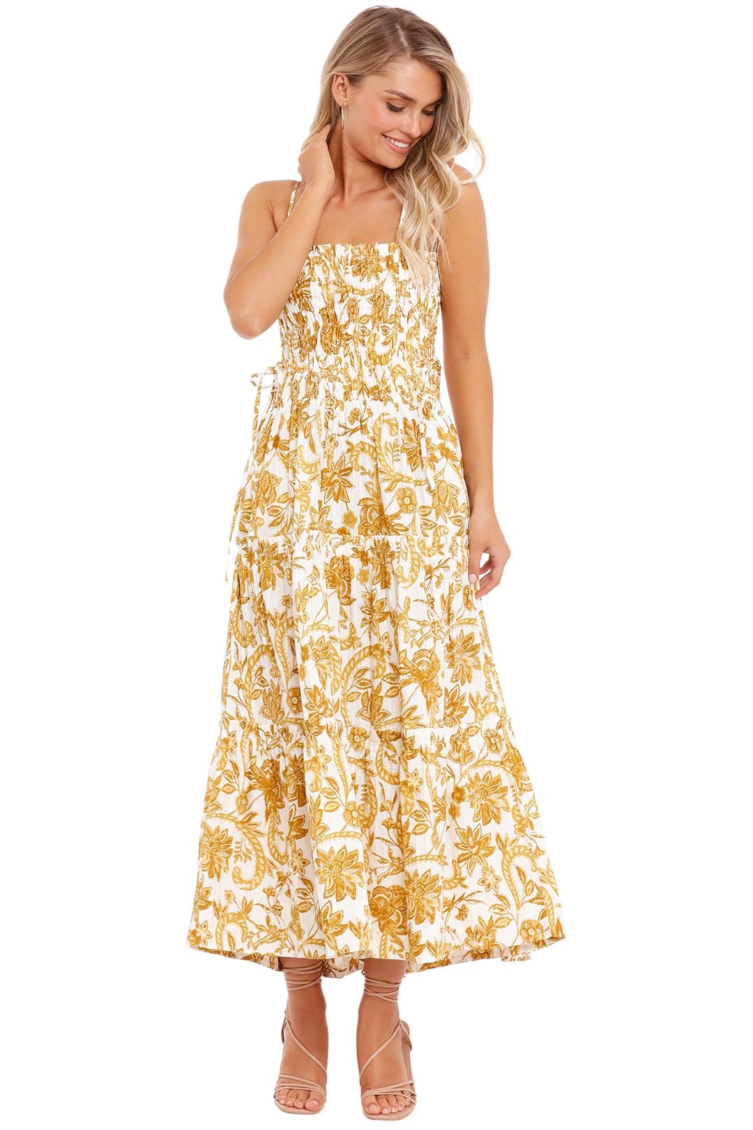Tiered Midi Dress - Curry photo 2