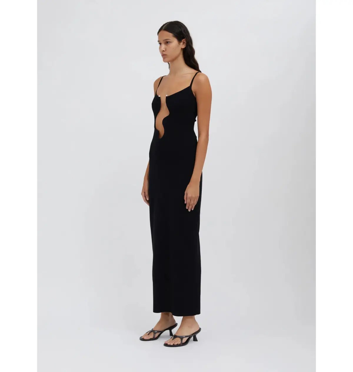 Christopher Esbar Salacia Wire Column Maxi Dress Black Size 8 photo 2