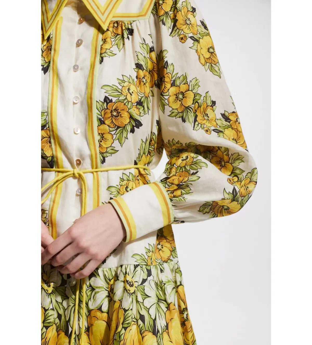 Alemais Gisela Mini Dress Yellow Floral Size AU 16 photo 3