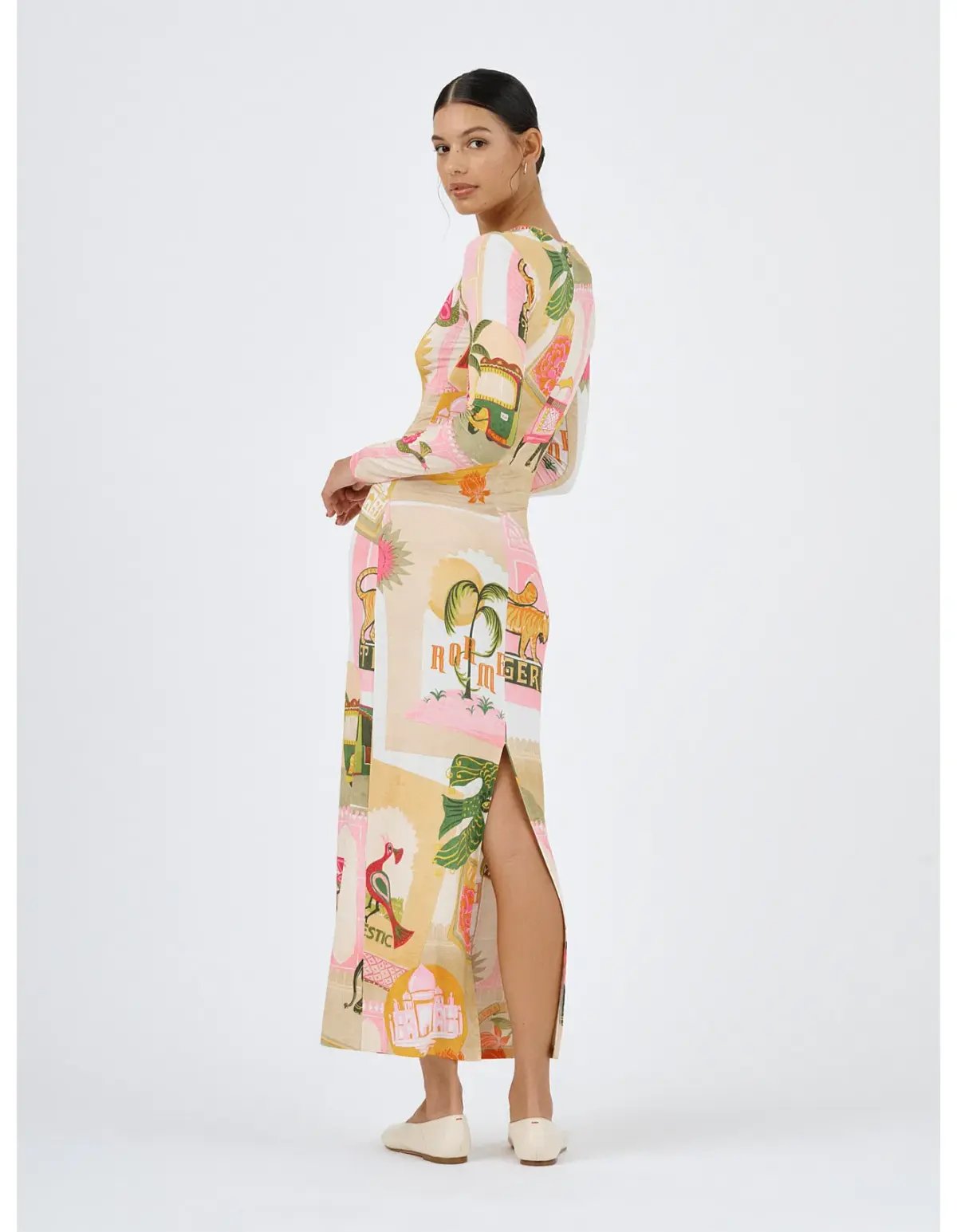 Roame Bazaar Dress Pink City Print Size 1/Au 8 photo 3