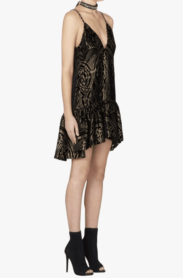 Sass & Bide First Love Textured Mini Dress Black/Gold Size 6 photo 4
