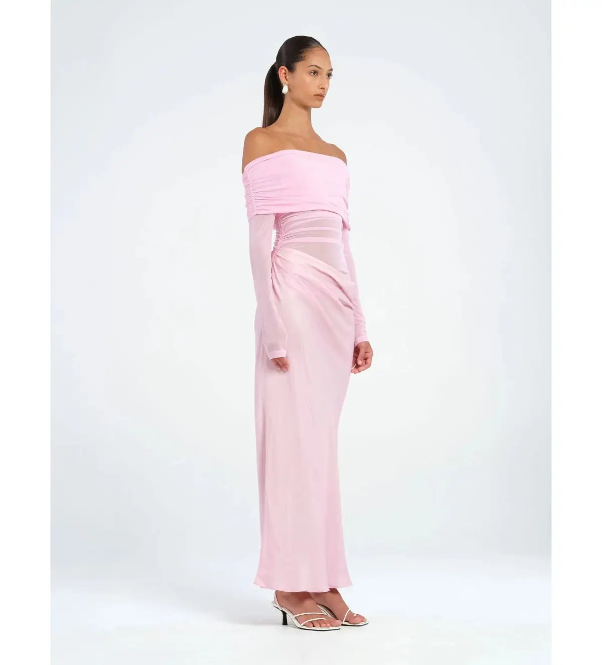 Benni Yasmin Off-Shoulder Maxi Dress Pink Size 8 / AU 8 photo 2