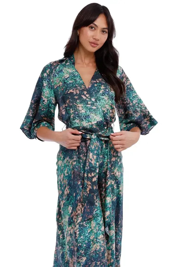 Ginger & Smart Night Grass Wrap Dress Multi Print Size 14 photo 2