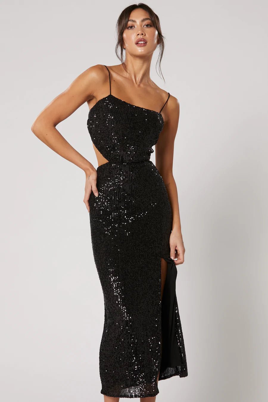WINONA AMARA MIDI DRESS - BLACK photo 2